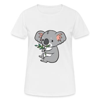 Koala - isst Eukalyptus - Frauen T-Shirt atmungsaktiv - Weiß - Vorne - AI Model Female 172 dark (172cm)