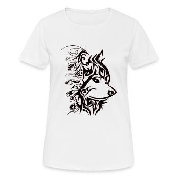 Tribal wolf - Women's Breathable T-Shirt - white - Front - AI Model Female 172 dark (172cm)