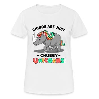 Rhinos Are Just Chubby Unicorns - Women's Breathable T-Shirt - white - Front - AI Model Female 172 dark (172cm)