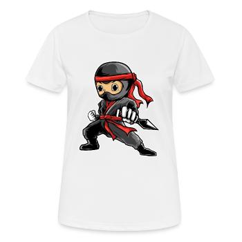 Ninja - Frauen T-Shirt atmungsaktiv - Weiß - Vorne - AI Model Female 172 dark (172cm)