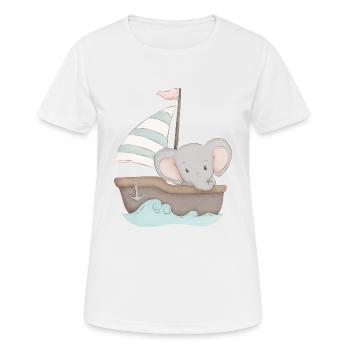 Baby Elefant Boot - Frauen T-Shirt atmungsaktiv - Weiß - Vorne - AI Model Female 172 dark (172cm)