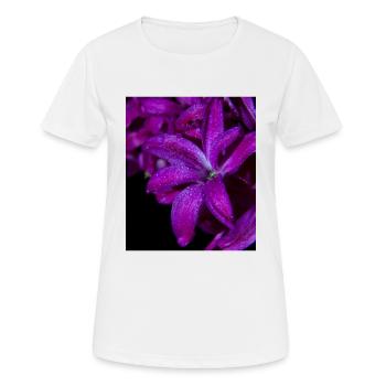 Jacinthe de fleur pourpre - T-shirt respirant Femme - blanc - Devant - AI Model Female 172 dark (172cm)