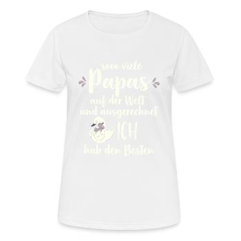 So viele Papas auf der Welt Vatertag Geschenk - Frauen T-Shirt atmungsaktiv - Weiß - Vorne - AI Model Female 172 dark (172cm)