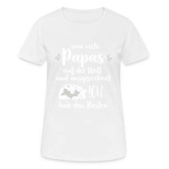 So viele Papas auf der Welt Vatertag Geschenk - Frauen T-Shirt atmungsaktiv - Weiß - Vorne - AI Model Female 172 dark (172cm)