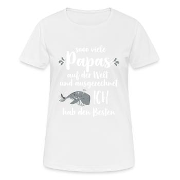 So viele Papas auf der Welt Vatertag Geschenk - Frauen T-Shirt atmungsaktiv - Weiß - Vorne - AI Model Female 172 dark (172cm)