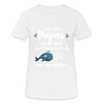 So viele Papas auf der Welt Vatertag Geschenk - Frauen T-Shirt atmungsaktiv - Weiß - Vorne - AI Model Female 172 dark (172cm)