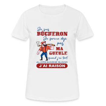 Je suis Bûcheron Forestier Homme solide Cadeau - T-shirt respirant Femme - blanc - Devant - AI Model Female 172 dark (172cm)