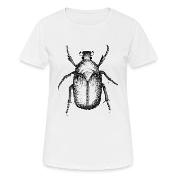 Croquis de coléoptère vintage - T-shirt respirant Femme - blanc - Devant - AI Model Female 172 dark (172cm)