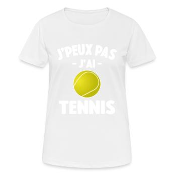Je Peux Pas J'ai Tennis Idée Joueur Cadeau Drôle - T-shirt respirant Femme - blanc - Devant - AI Model Female 172 dark (172cm)