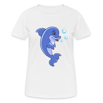 Delphin - Frauen T-Shirt atmungsaktiv - Weiß - Vorne - AI Model Female 172 dark (172cm)