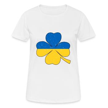 Saint-Patrick Irlande Je soutiens l’Ukraine - T-shirt respirant Femme - blanc - Devant - AI Model Female 172 dark (172cm)
