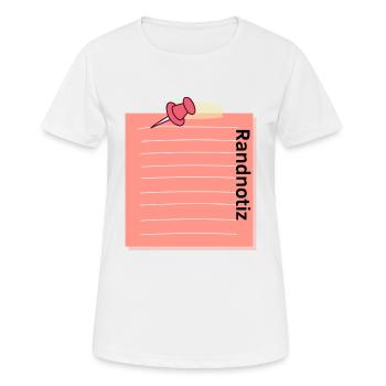Zettel mit Randnotiz und Reißzwecke To-Do Liste - Frauen T-Shirt atmungsaktiv - Weiß - Vorne - AI Model Female 172 dark (172cm)