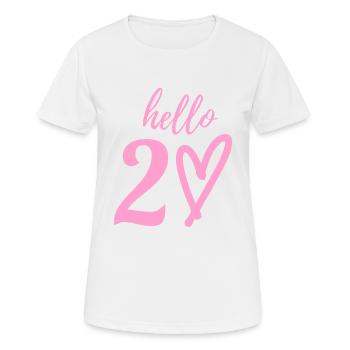 bonjour 20. 20e anniversaire - T-shirt respirant Femme - blanc - Devant - AI Model Female 172 dark (172cm)