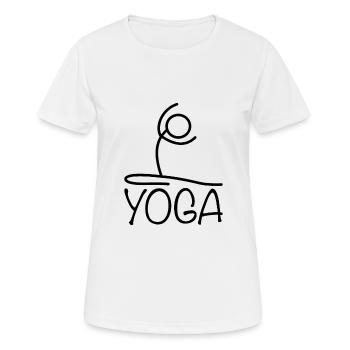 Conception d’exercices de yoga - T-shirt respirant Femme - blanc - Devant - AI Model Female 172 dark (172cm)