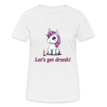 Licorne Alcool Toast Bachelor Permet De Se Saouler - T-shirt respirant Femme - blanc - Devant - AI Model Female 172 dark (172cm)