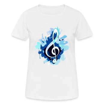 Musik Notenschlüssel - Frauen T-Shirt atmungsaktiv - Weiß - Vorne - AI Model Female 172 dark (172cm)