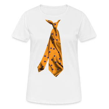 T-Shirt bunte Krawatte Doodle Muster Geschenkidee - Frauen T-Shirt atmungsaktiv - Weiß - Vorne - AI Model Female 172 dark (172cm)