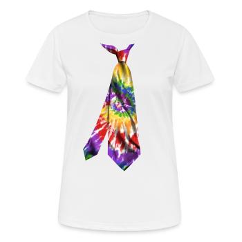 t-shirt colorful necktie tie dye texture gift idea - Women's Breathable T-Shirt - white - Front - AI Model Female 172 dark (172cm)