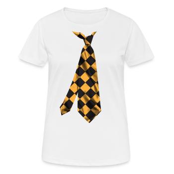t-shirt necktie design colorful pattern gift idea - Women's Breathable T-Shirt - white - Front - AI Model Female 172 dark (172cm)