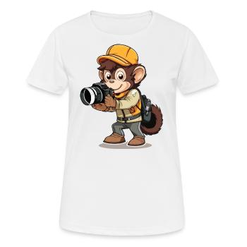 Photographer Chimpe - Women's Breathable T-Shirt - white - Front - AI Model Female 172 dark (172cm)