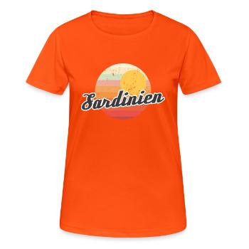 Sardaigne lever du soleil - T-shirt respirant Femme - orange néon - Devant - AI Model Female 172 dark (172cm)