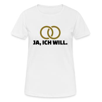 Hochzeit - Frauen T-Shirt atmungsaktiv - Weiß - Vorne - AI Model Female 172 dark (172cm)