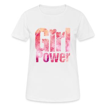 coeur de puissance de fille - T-shirt respirant Femme - blanc - Devant - AI Model Female 172 dark (172cm)