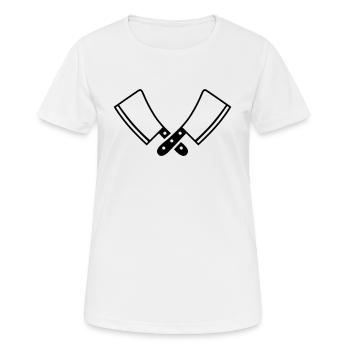 Couteau - T-shirt respirant Femme - blanc - Devant - AI Model Female 172 dark (172cm)