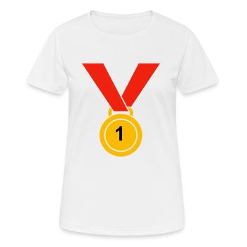 Medaille "1" - Frauen T-Shirt atmungsaktiv - Weiß - Vorne - AI Model Female 172 dark (172cm)