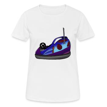 Voiture tamponneuse rétro - dessinée - T-shirt respirant Femme - blanc - Devant - AI Model Female 172 dark (172cm)