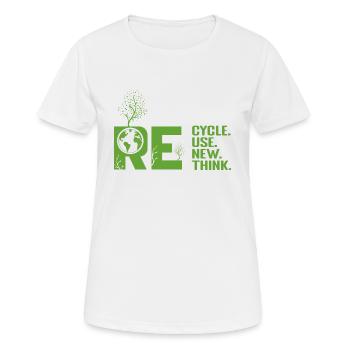 ReCycle ReUse ReNew ReThink - Frauen T-Shirt atmungsaktiv - Weiß - Vorne - AI Model Female 172 dark (172cm)