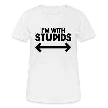 I'm With Stupids - Funny - Women's Breathable T-Shirt - white - Front - AI Model Female 172 dark (172cm)