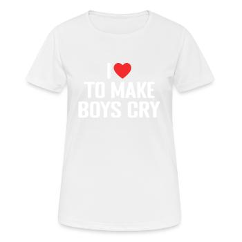 J’aime faire pleurer les garçons - T-shirt respirant Femme - blanc - Devant - AI Model Female 172 dark (172cm)