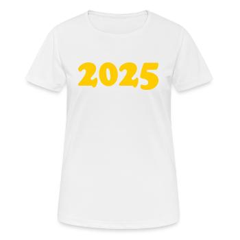 2025 - Frauen T-Shirt atmungsaktiv - Weiß - Vorne - AI Model Female 172 dark (172cm)