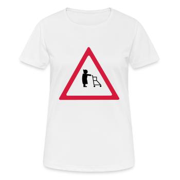 attention pensioners - Women's Breathable T-Shirt - white - Front - AI Model Female 172 dark (172cm)