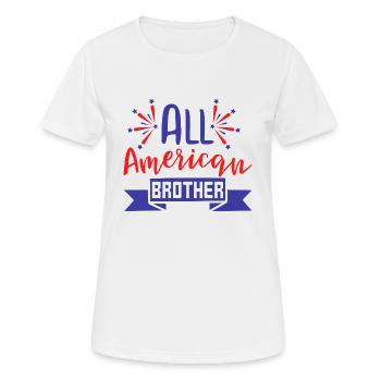 Tous les frères américains - T-shirt respirant Femme - blanc - Devant - AI Model Female 172 dark (172cm)