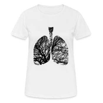 Natur Lunge Baum - Frauen T-Shirt atmungsaktiv - Weiß - Vorne - AI Model Female 172 dark (172cm)