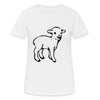 Lamm - Frauen T-Shirt atmungsaktiv - Weiß - Vorne - AI Model Female 172 dark (172cm)