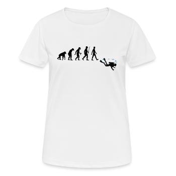 Evolution Of Man Funny Scuba Diving geschenk - Frauen T-Shirt atmungsaktiv - Weiß - Vorne - AI Model Female 172 dark (172cm)