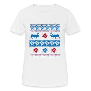 Pull norvégien - T-shirt respirant Femme - blanc - Devant - AI Model Female 172 dark (172cm)