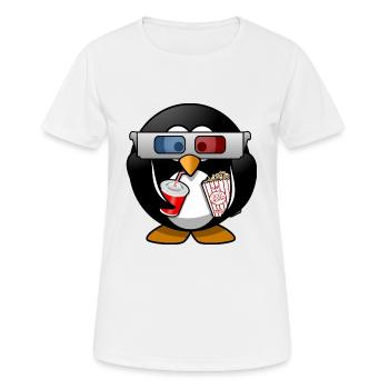 Kino Pinguin - Frauen T-Shirt atmungsaktiv - Weiß - Vorne - AI Model Female 172 dark (172cm)