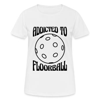 accro au Floorball - T-shirt respirant Femme - blanc - Devant - AI Model Female 172 dark (172cm)