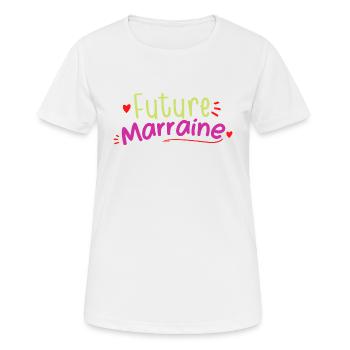 future marraine cadeau femme - T-shirt respirant Femme - blanc - Devant - AI Model Female 172 dark (172cm)