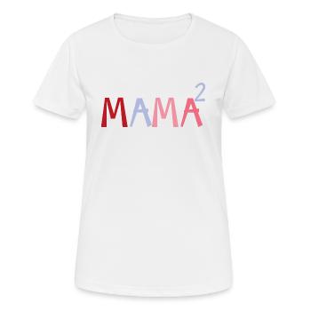Mama hoch 2, Mutter von 2 Kindern - Frauen T-Shirt atmungsaktiv - Weiß - Vorne - AI Model Female 172 dark (172cm)