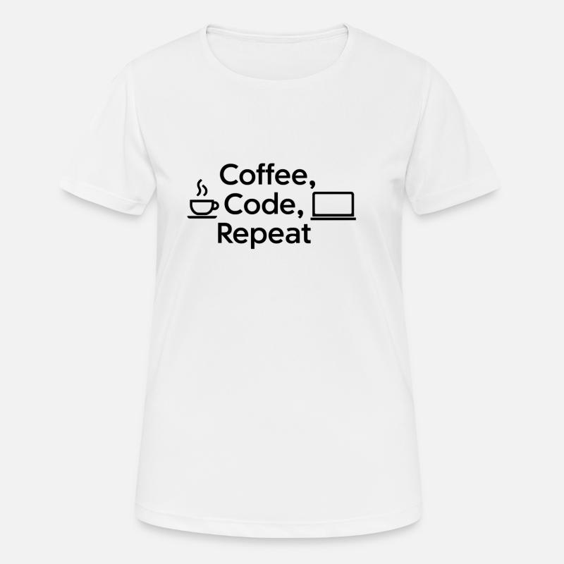 Kaffee & Code: Tägliche Routine - Frauen T-Shirt atmungsaktiv - Weiß