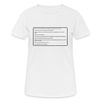 NPC Rave Dialog - Frauen T-Shirt atmungsaktiv - Weiß - Vorne - AI Model Female 172 dark (172cm)