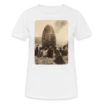 praise the egg monolith - Women's Breathable T-Shirt - white - Front - AI Model Female 172 dark (172cm)