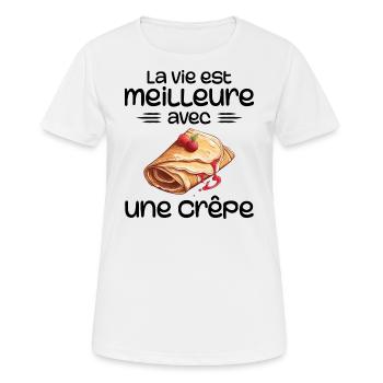 Crêpes Bretagne humour crepe - Women's Breathable T-Shirt - white - Front - AI Model Female 172 dark (172cm)