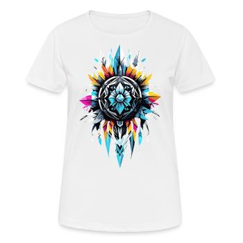 Geometrisches Stammessymbol - Frauen T-Shirt atmungsaktiv - Weiß - Vorne - AI Model Female 172 dark (172cm)