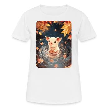 Schwimmendes Schweinchen - Frauen T-Shirt atmungsaktiv - Weiß - Vorne - AI Model Female 172 dark (172cm)